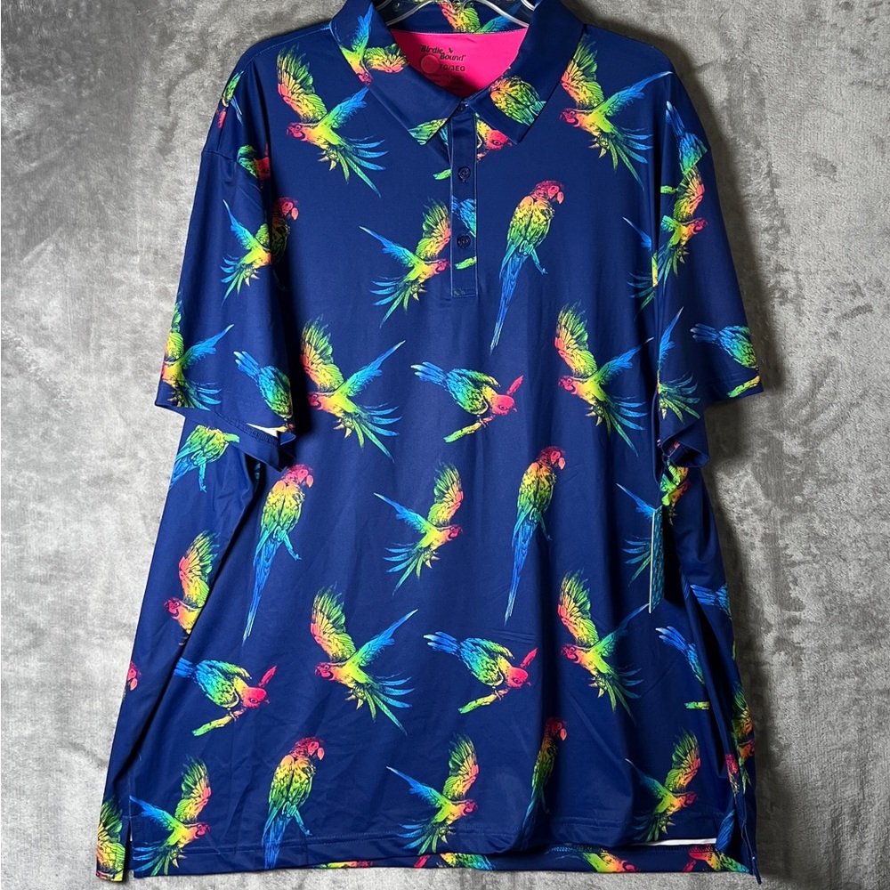 Men's Blue Parrot Print Shirt
